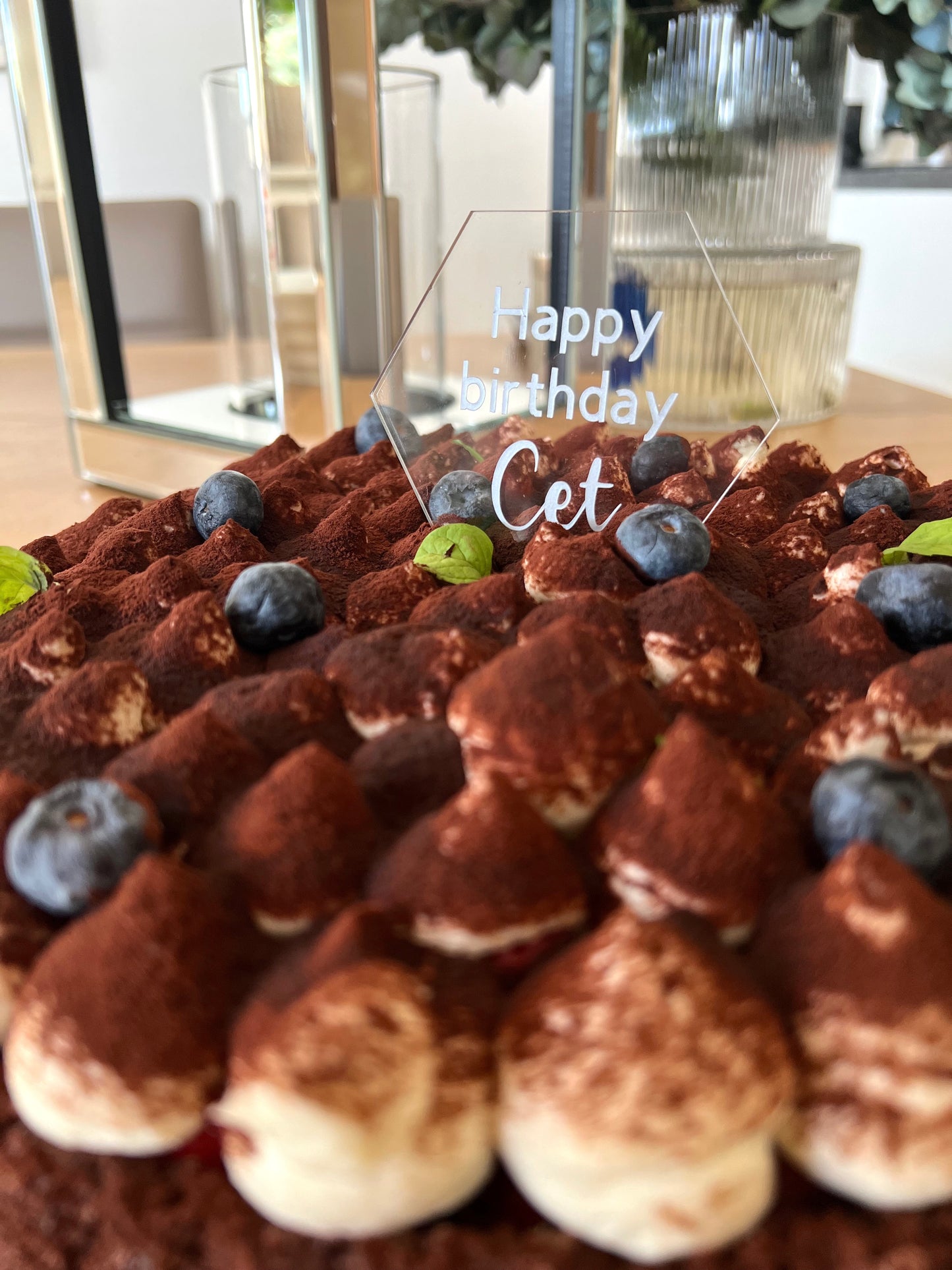 Personalisierter Caketopper - Acryl/Hexagon