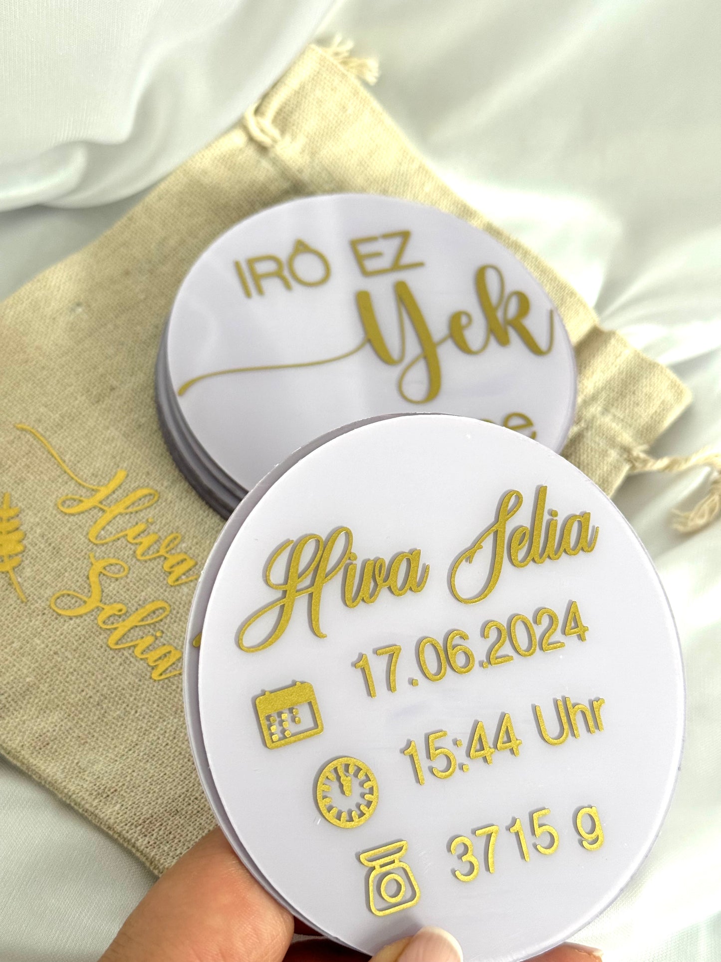 Zusatz Acrylplatte für Meilensteinkarten Set - mit individueller Beschriftung