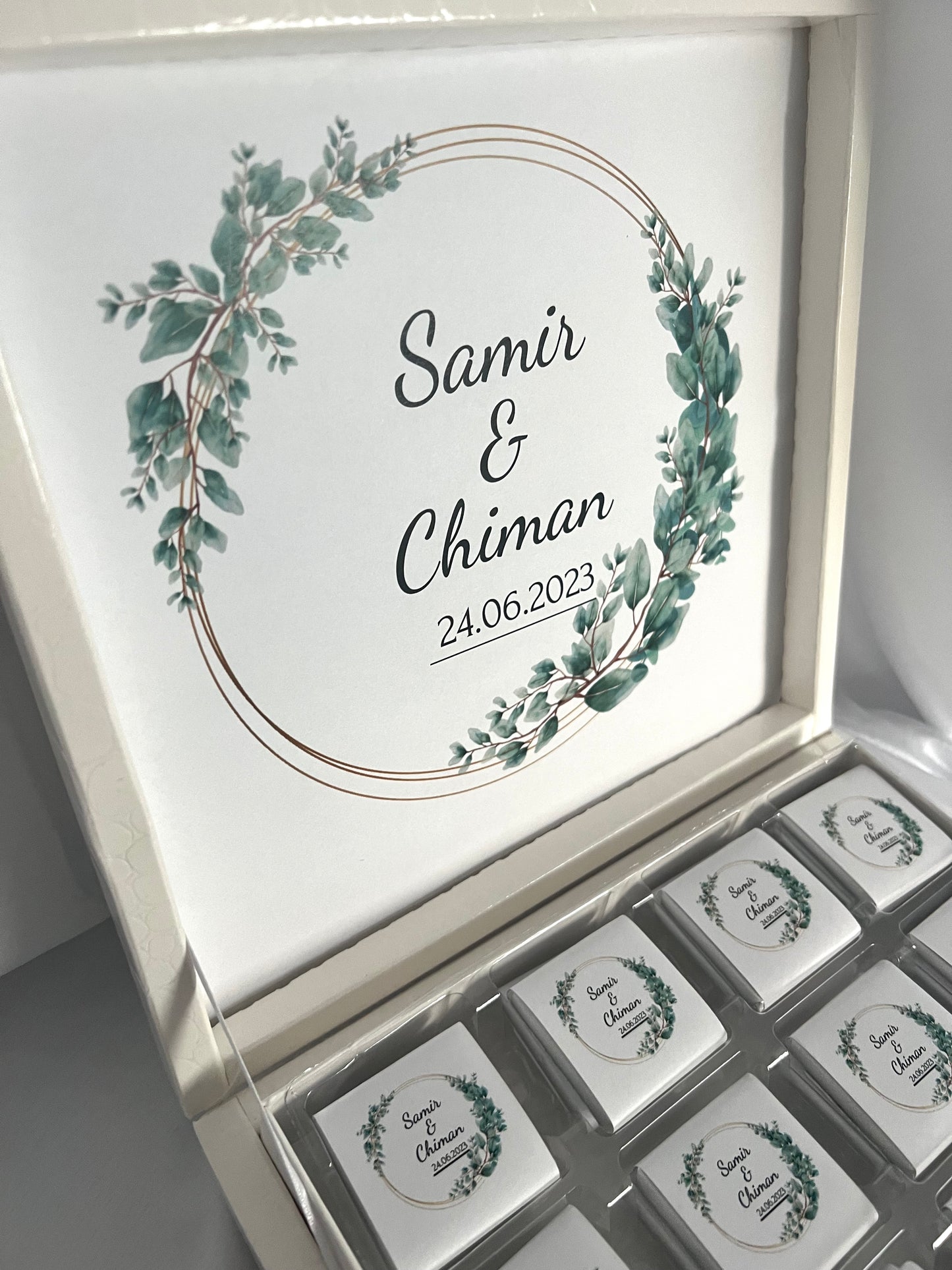 Gastgeschenke - personalisierte Schokoladenschachtel