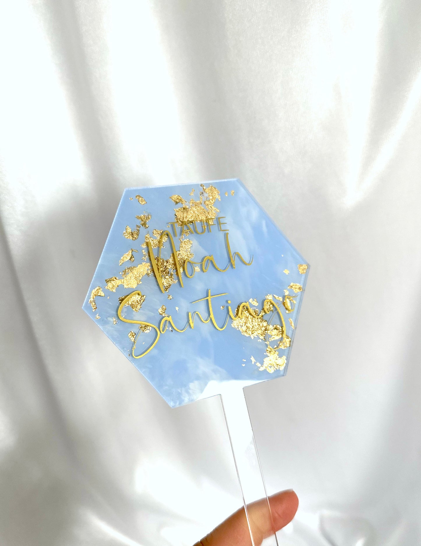 Personalisierter Caketopper - Acryl/Hexagon