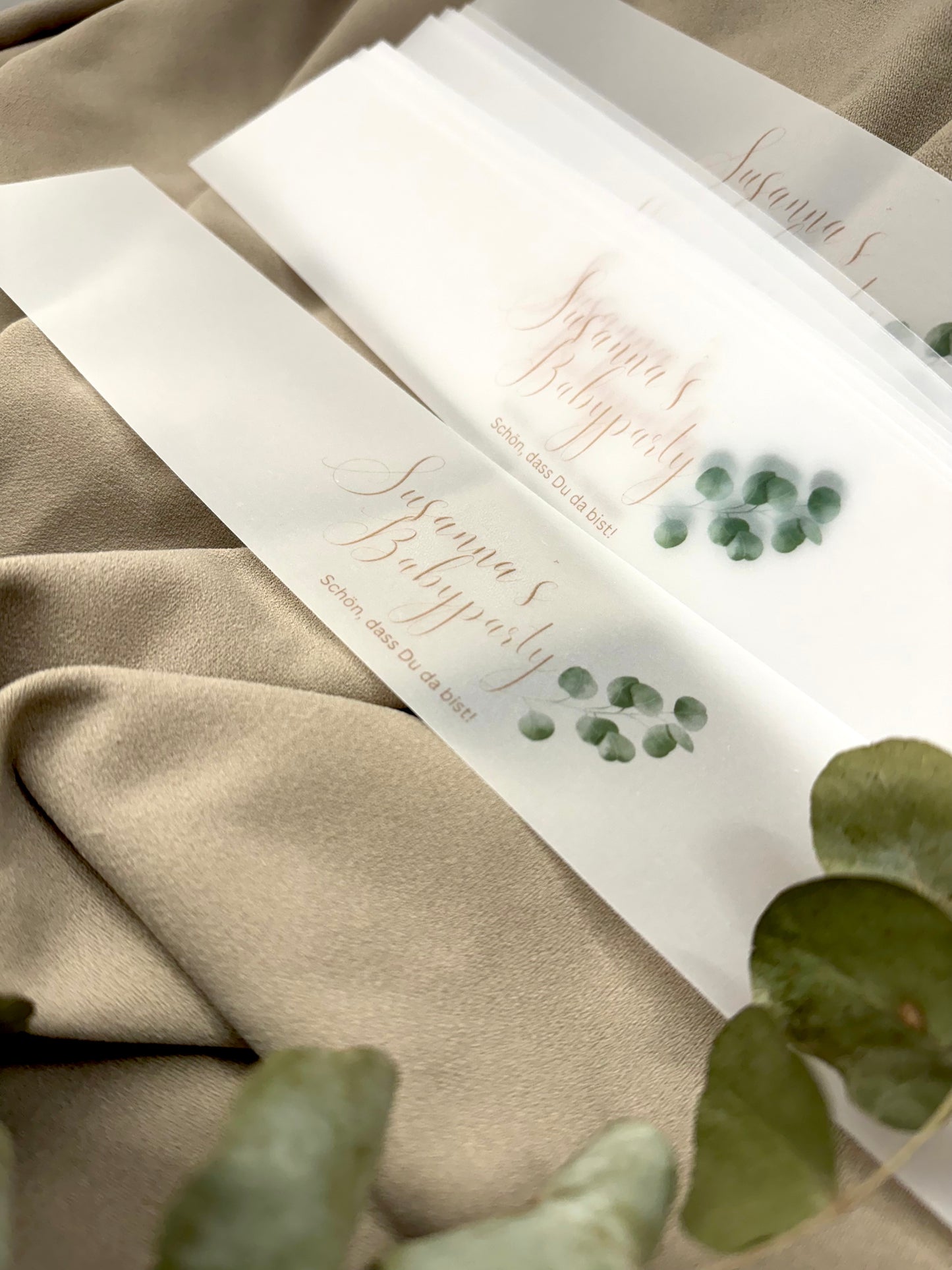 Serviettenbanderole Babyshower - transparent