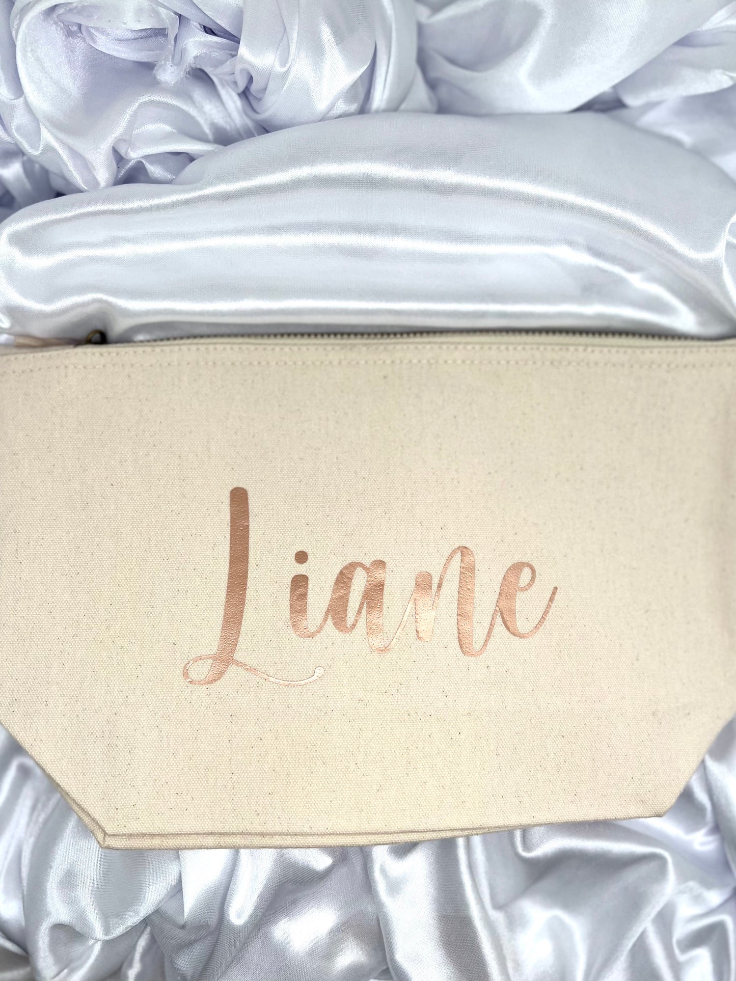 Baumwollbeutel/Kosmetiktasche in Bio Qualität - Gr. M(personalisiert)