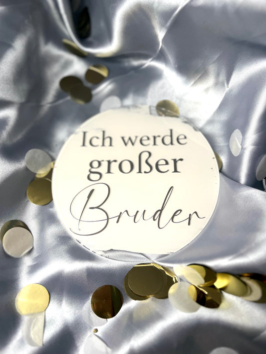 Ich werde großer Bruder/Ich werde große Schwester - Personalisierte Acrylplatte zur Verkündung der Schwangerschaft