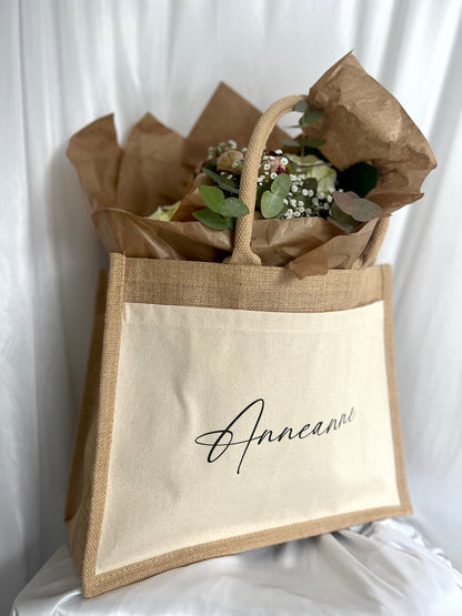 Canvas-Jute-Tasche - groß (personalisiert)