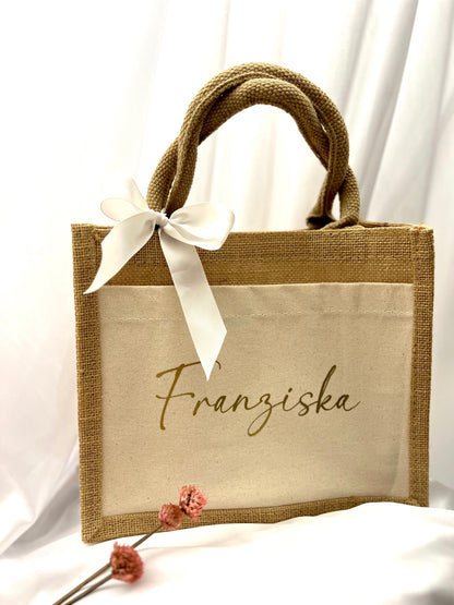 Canvas-Jute-Tasche - klein (personalisiert)