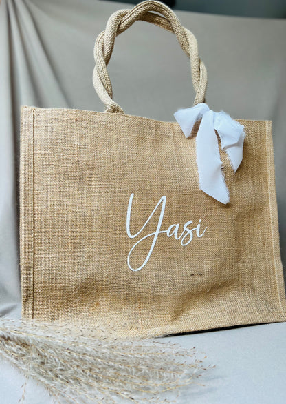 Personalisierte Totebag aus Jute - groß